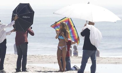 Audrina Patridge in Bathing Suit on Santa Monica Beach