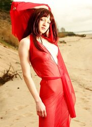 Big-Chested redhead Jade posing