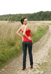 Russian damsel Eugenia with cute D fun bags