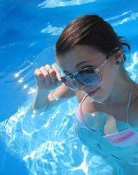 Steaming Teenagers swimming and posing