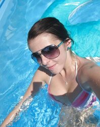 Steaming Teenagers swimming and posing