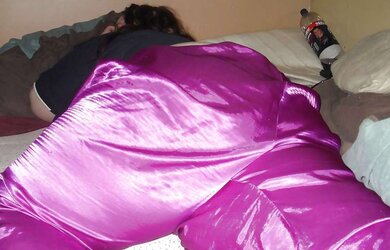My SSBBW Gf In Purple Satin Pajama Bottoms