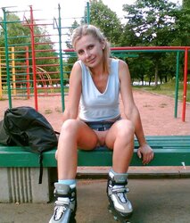 No G-String Up Mini-Skirt Outside