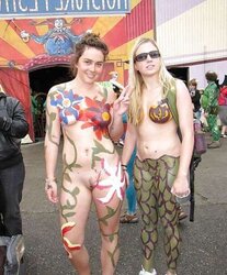 Clothed-unclothed sisters inbetween