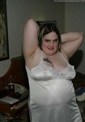 Kaylee in white glide with dark-hued pantyhose