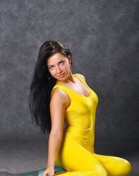 Yellow lycra catsuit