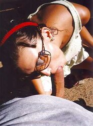 Outdoor deep throating, knocker boink and sitting on a bottle