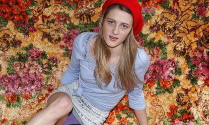 Slender fledgling Aussie doll stretching her sways