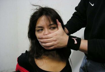 Gauze ball-gagged and nose shut