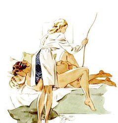Thematic Drawn Porn Art trio - Enema