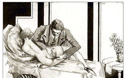 Thematic Drawn Porn Art trio - Enema