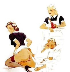Thematic Drawn Porn Art trio - Enema