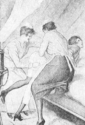 Thematic Drawn Porn Art trio - Enema