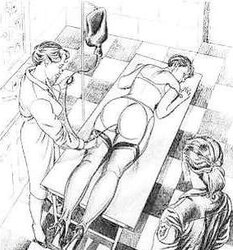 Thematic Drawn Porn Art trio - Enema