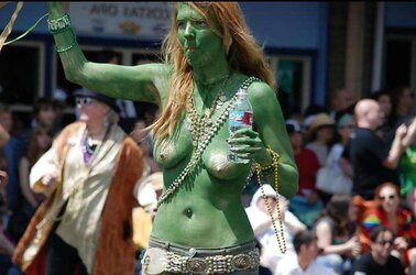 Bare Painted Gals in Public Fetish Gallery