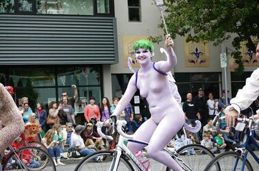 Bare Painted Gals in Public Fetish Gallery
