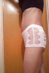 White spread trousers up.