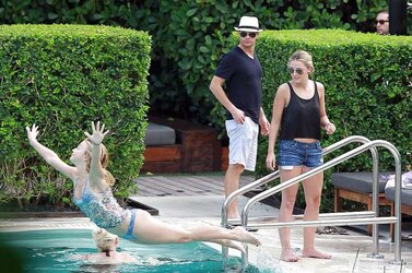 Julianne Hough swimsuit bottoms at a beach and hotel in Miami