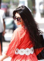 Kourtney Kardashian upskirts while having lunch at Bar Pitt