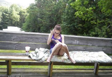 Cocksluts upskirt and bare on benches