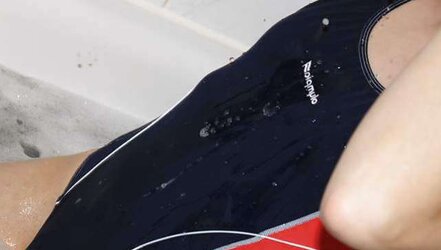 Bathing Suit lady part II cameltoes and moist suit