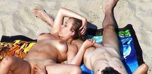 People being people bare on the beach