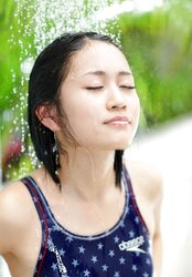 Maeda Atsuko Blue Speedo One Lump Bathing Suit