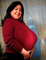 Fat boobs, taut sweater