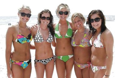 Bikinis bathing suits hooter-slings plumper mature clothed teenager ginormous big