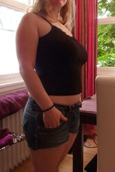 Chubby redhead Part4 in Hotpants and flashing her saggy funbags