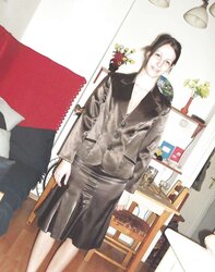 Inexperienced satin casual dresses - custumes, blouses