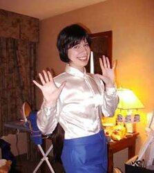 Inexperienced satin casual dresses - custumes, blouses