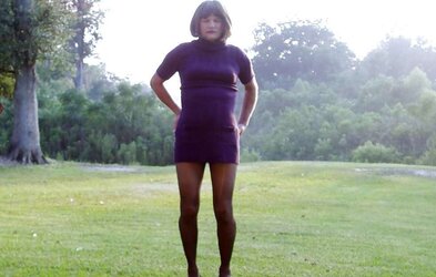 More of me crossdressing in purpel sundress