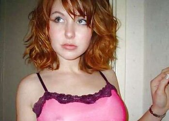 Erected nips through half-shirt ....