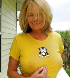 Erected nips through half-shirt ....