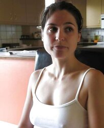 Erected nips through half-shirt ....