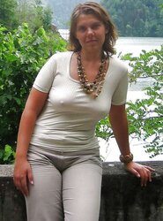 Erected nips through half-shirt ....
