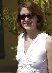 Erected nips through half-shirt ....