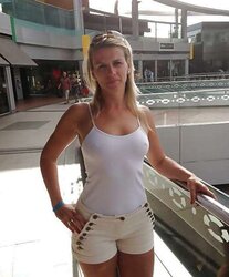 Erected nips through half-shirt ....