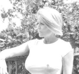Erected nips through half-shirt ....