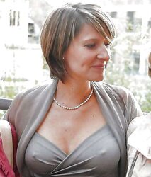 Erected nips through half-shirt ....