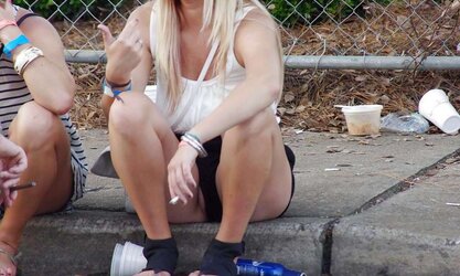 Upskirt No Undies #rec Fledgling displaying labia PublicNudity