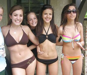 Bikini swimsuit brassiere plumper mature clothed teenager huge funbags