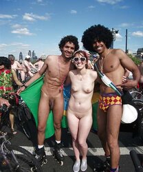 Bright side of nudism on beach