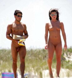 Bright side of nudism on beach