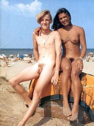 Bright side of nudism on beach