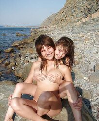 Bright side of nudism on beach