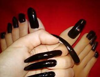 White ladies with lengthy ravages and lengthy toenails Part