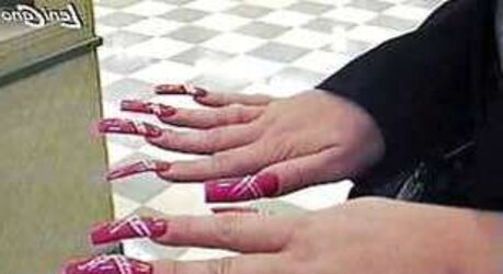 White ladies with lengthy ravages and lengthy toenails Part