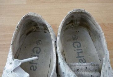 Wifes well worn sneaker runners boots stockings